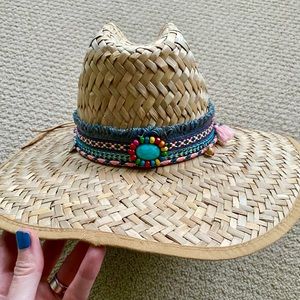 Natural Life Boho Straw Hat NWOT